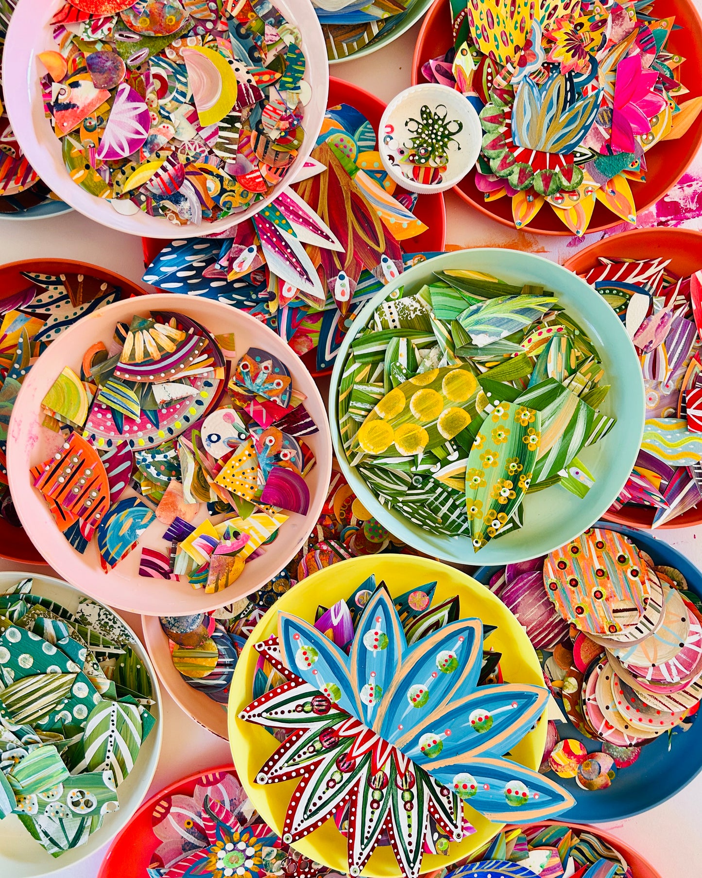 Funky floral collage, Colorful wall art, Joyful home decor, World culture inspired, Hand-painted collage, Vibrant flower art, Playful wall art, Global art prints, bohemian wall art