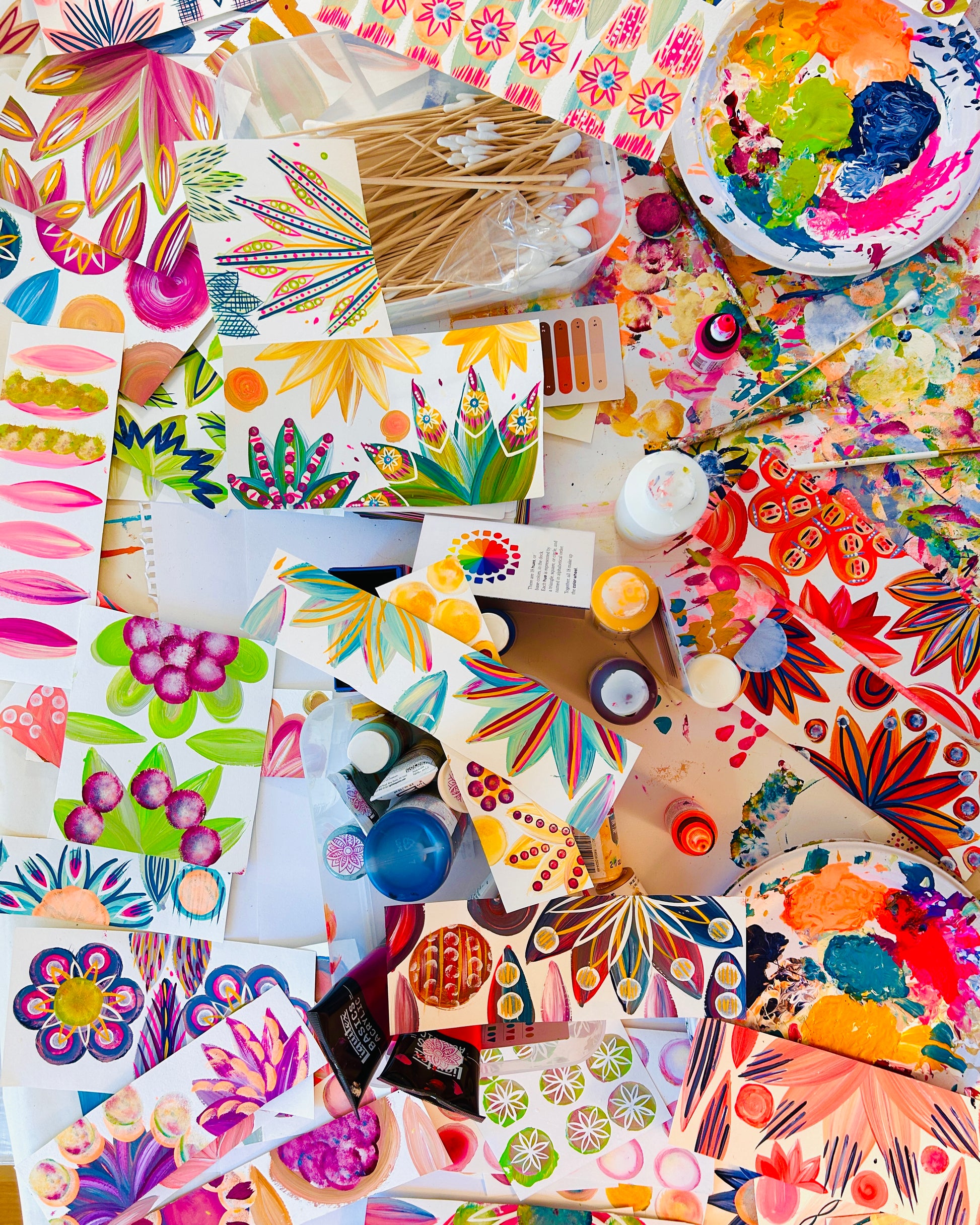 Funky floral collage, Colorful wall art, Joyful home decor, World culture inspired, Hand-painted collage, Vibrant flower art, Playful wall art, Global art prints, bohemian wall art