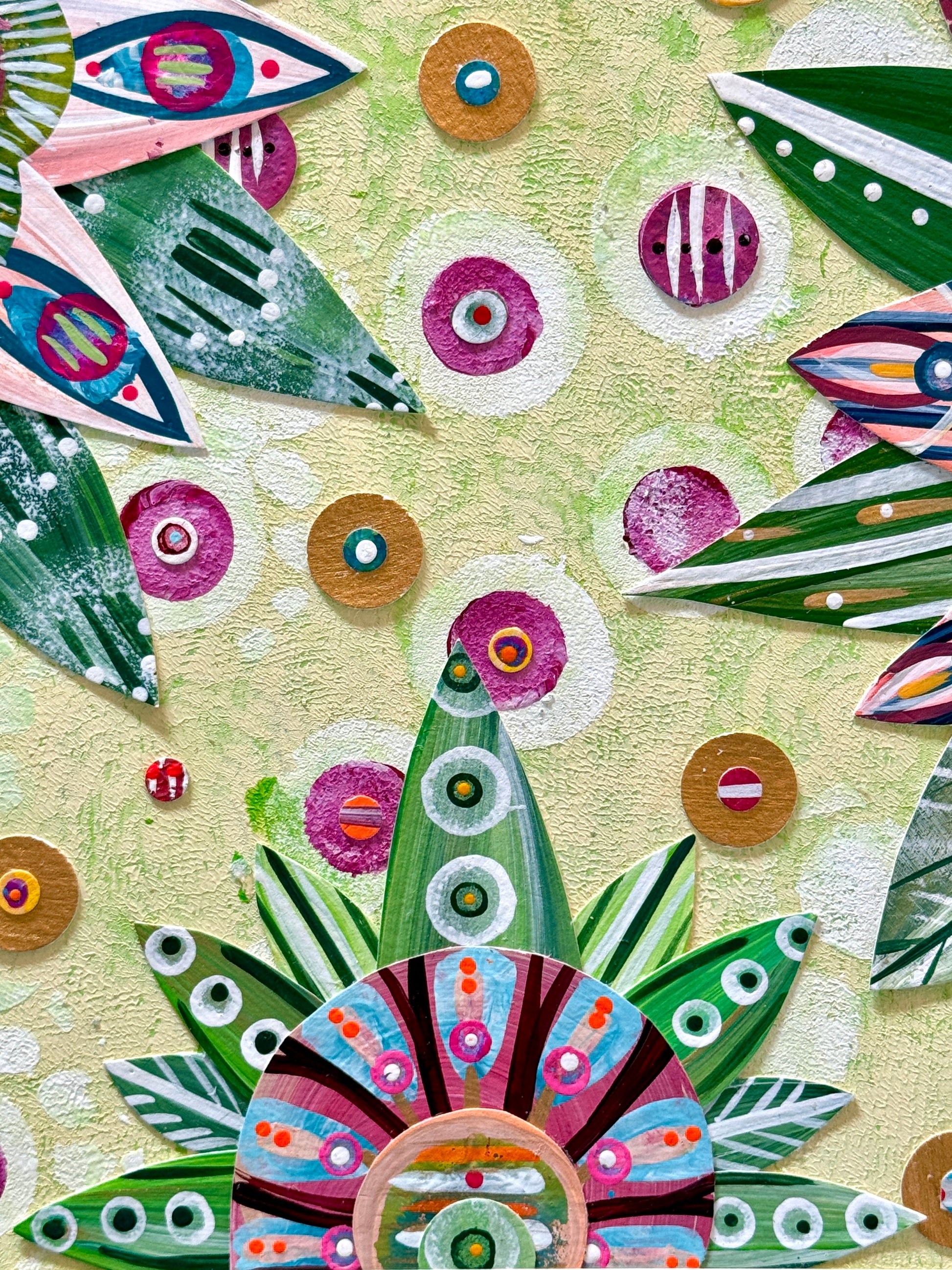 Funky floral collage, Colorful wall art, Joyful home decor, World culture inspired, Hand-painted collage, Vibrant flower art, Playful wall art, Global art prints, bohemian wall art