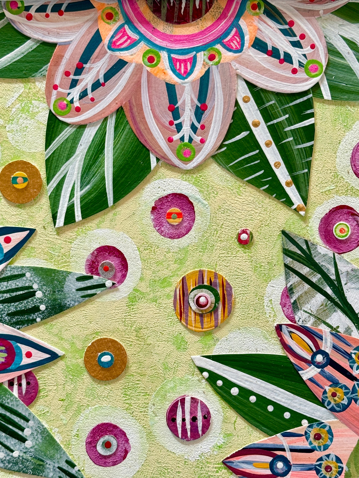 Funky floral collage, Colorful wall art, Joyful home decor, World culture inspired, Hand-painted collage, Vibrant flower art, Playful wall art, Global art prints, bohemian wall art