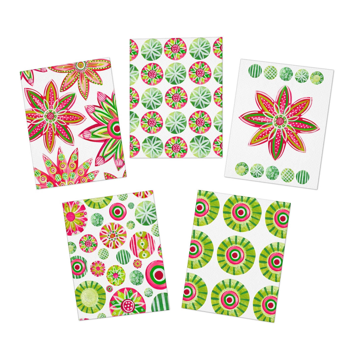 "Cheery & Bright", 5-Pack Blank Holiday Card Set