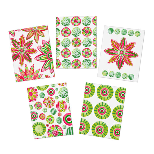 "Cheery & Bright", 5-Pack Blank Holiday Card Set
