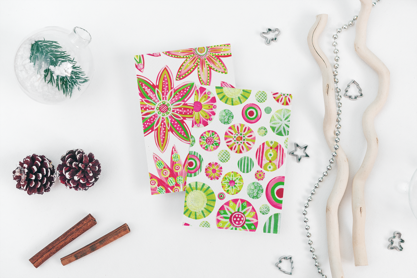 "Cheery & Bright", 5-Pack Blank Holiday Card Set