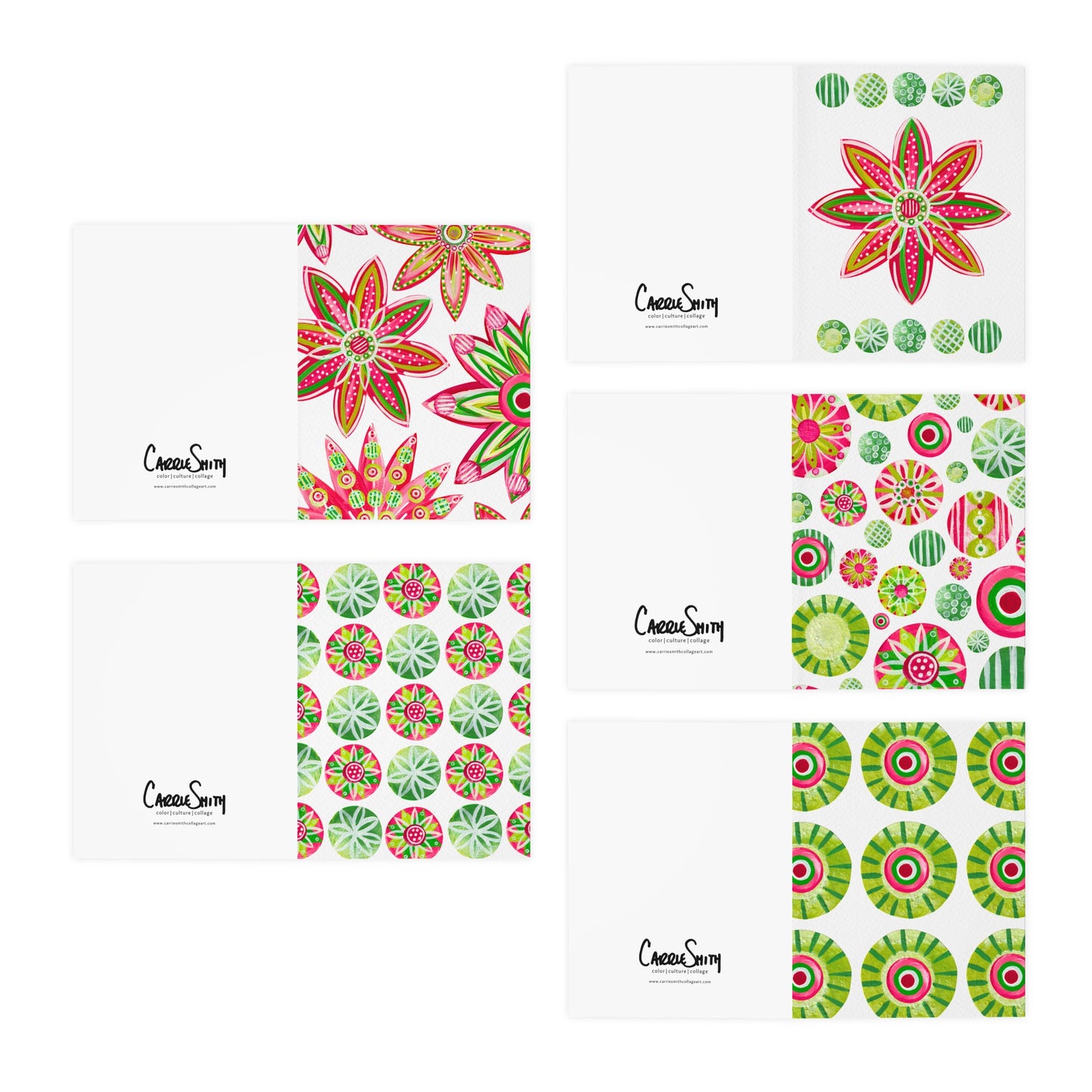 "Cheery & Bright", 5-Pack Blank Holiday Card Set