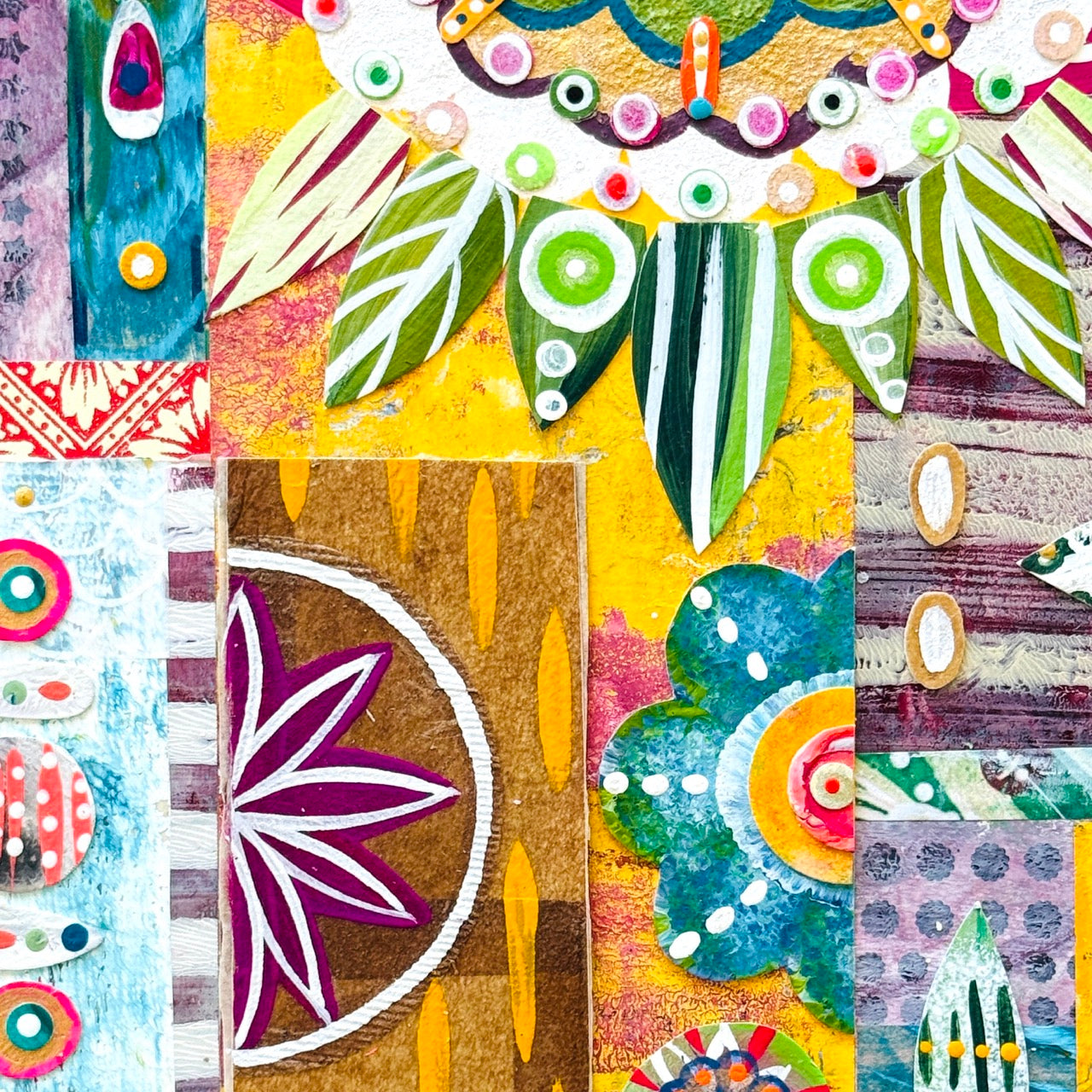 Colorful abstract pattern with various shapes and designs