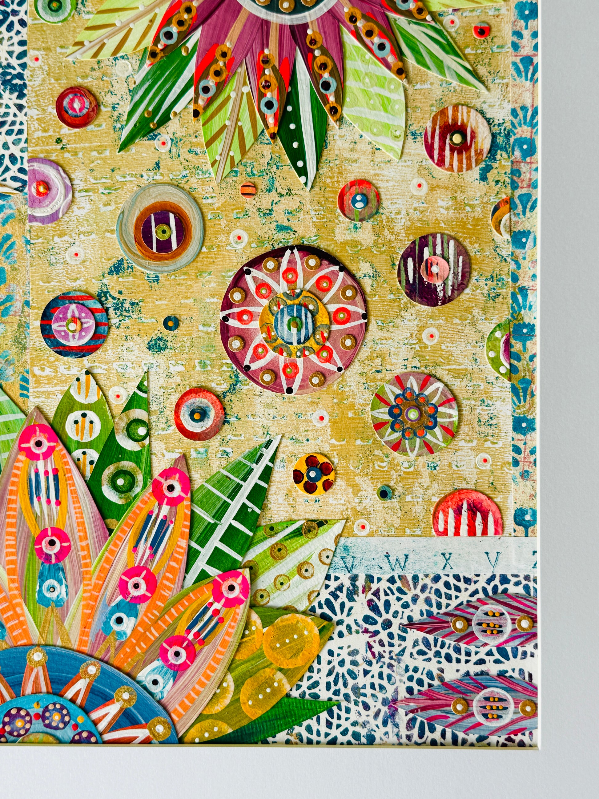 Funky floral collage, Colorful wall art, Joyful home decor, World culture inspired, Hand-painted collage, Vibrant flower art, Playful wall art, Global art prints, bohemian wall art, flower wall art, wall art with flowers, flowery wall art, floral wall art, wall art with florals