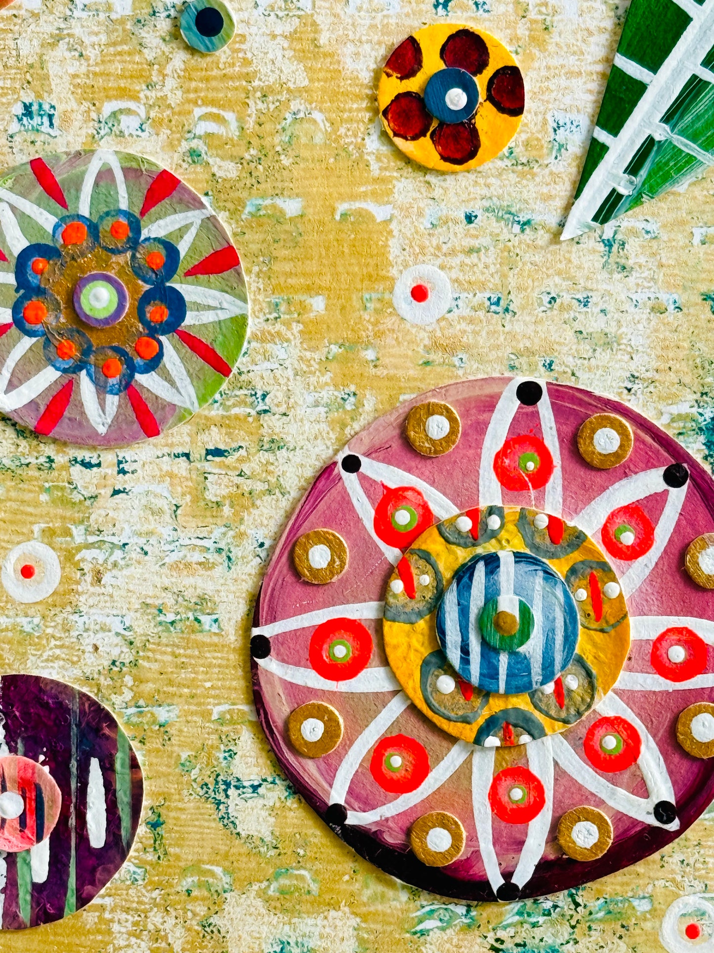 Funky floral collage, Colorful wall art, Joyful home decor, World culture inspired, Hand-painted collage, Vibrant flower art, Playful wall art, Global art prints, bohemian wall art, flower wall art, wall art with flowers, flowery wall art, floral wall art, wall art with florals