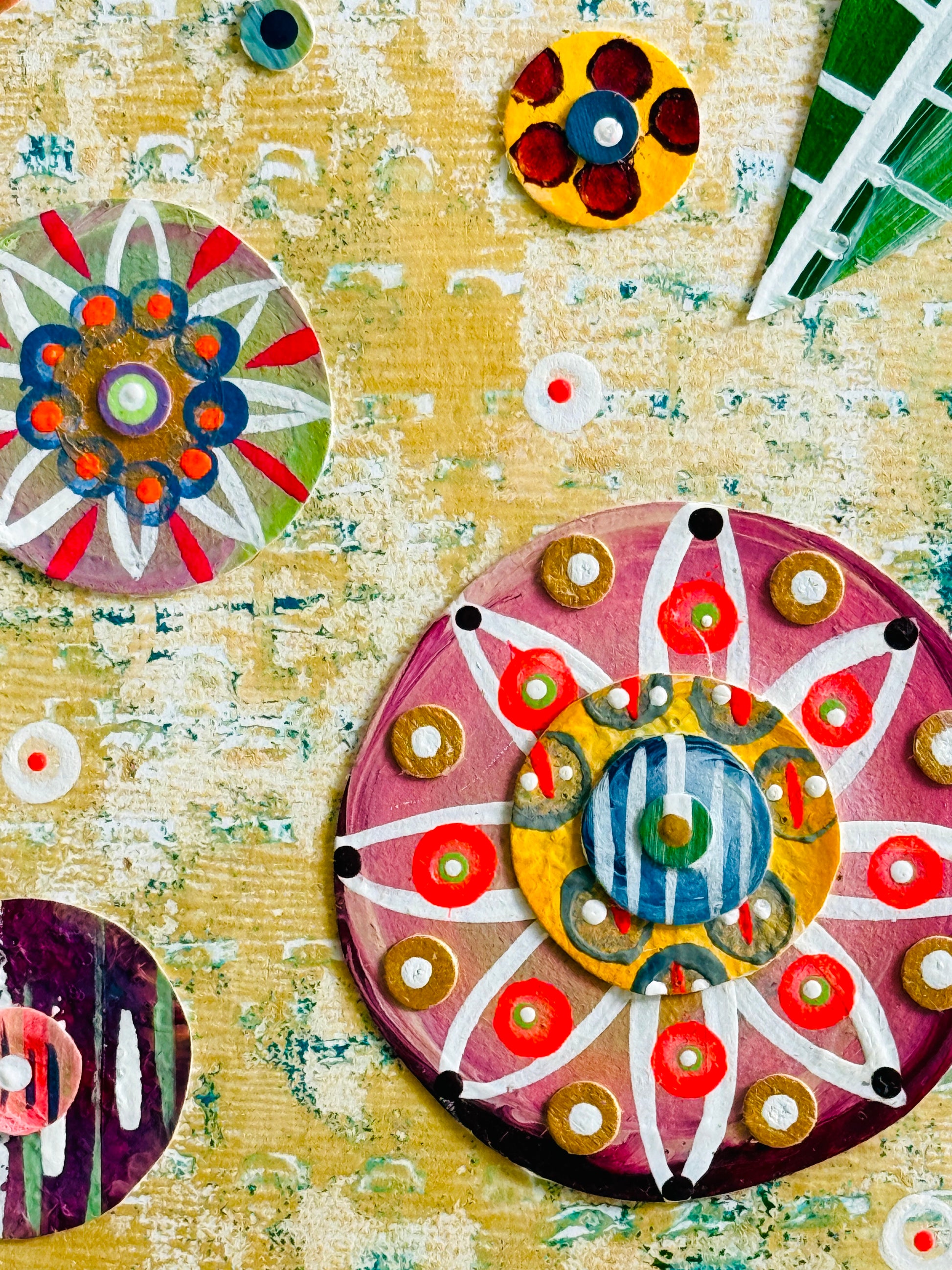 Funky floral collage, Colorful wall art, Joyful home decor, World culture inspired, Hand-painted collage, Vibrant flower art, Playful wall art, Global art prints, bohemian wall art, flower wall art, wall art with flowers, flowery wall art, floral wall art, wall art with florals