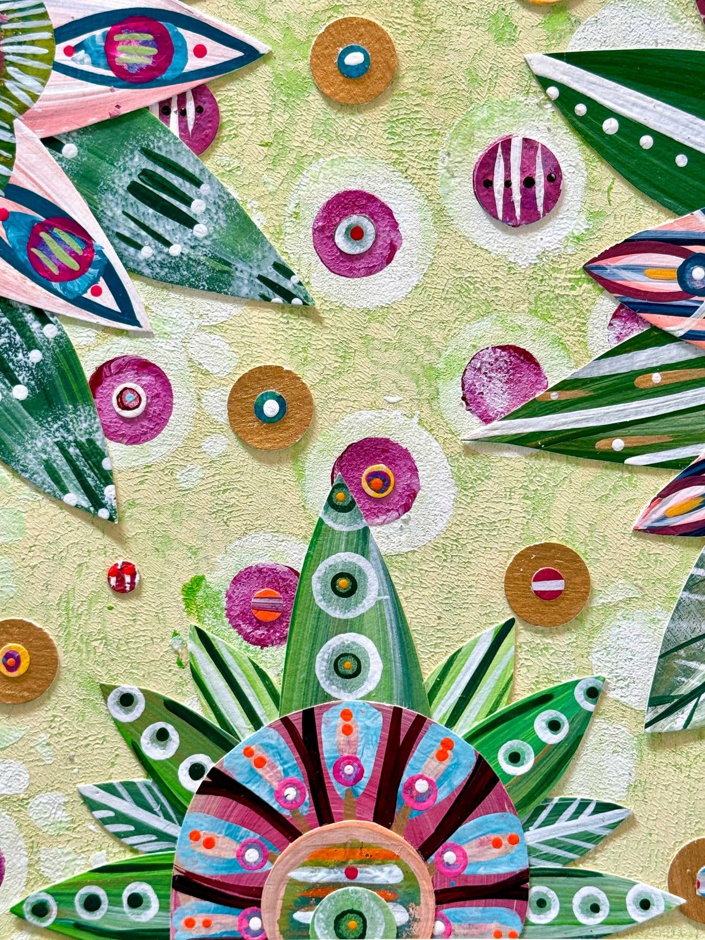 Funky floral collage, Colorful wall art, Joyful home decor, World culture inspired, Hand-painted collage, Vibrant flower art, Playful wall art, Global art prints, bohemian wall art